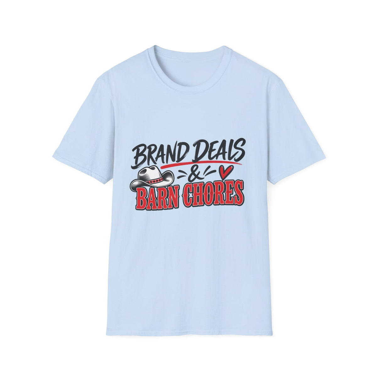 T-Shirt — "Brand Deals & Barn Chores" Western Graphic Tee