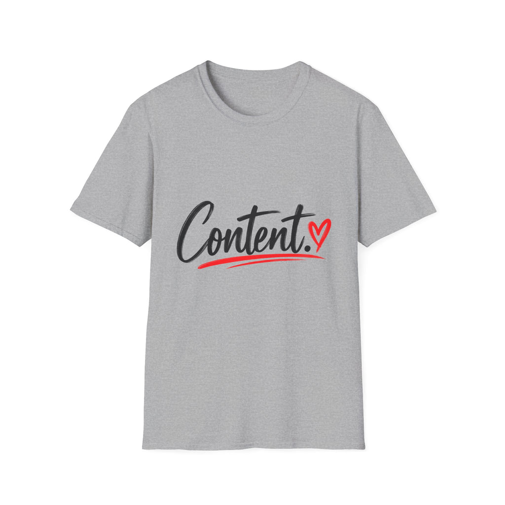 Content. Heart Graphic Tee — Casual Positive Message T-Shirt