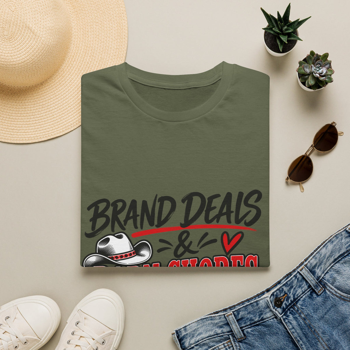 T-Shirt — "Brand Deals & Barn Chores" Western Graphic Tee