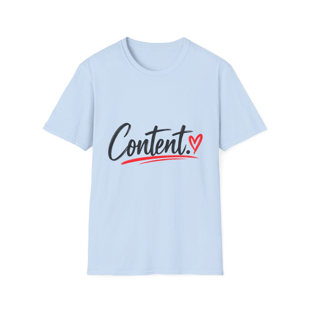 Content. Heart Graphic Tee — Casual Positive Message T-Shirt