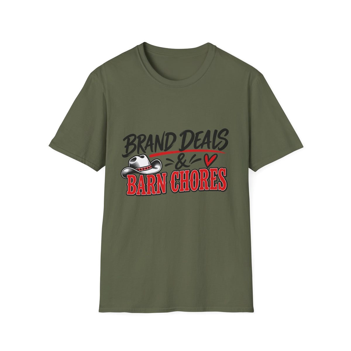 T-Shirt — "Brand Deals & Barn Chores" Western Graphic Tee
