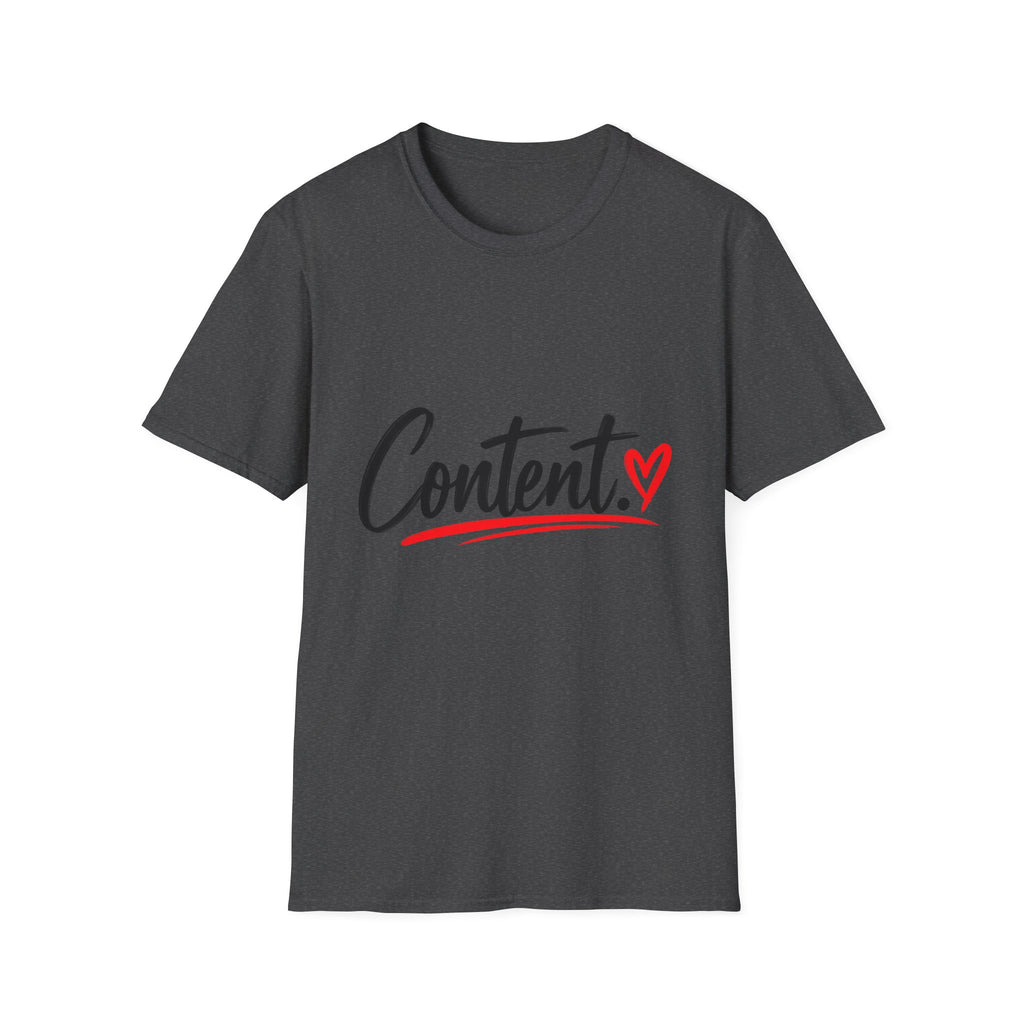 Content. Heart Graphic Tee — Casual Positive Message T-Shirt