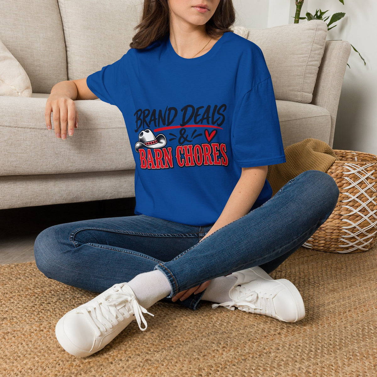 T-Shirt — "Brand Deals & Barn Chores" Western Graphic Tee