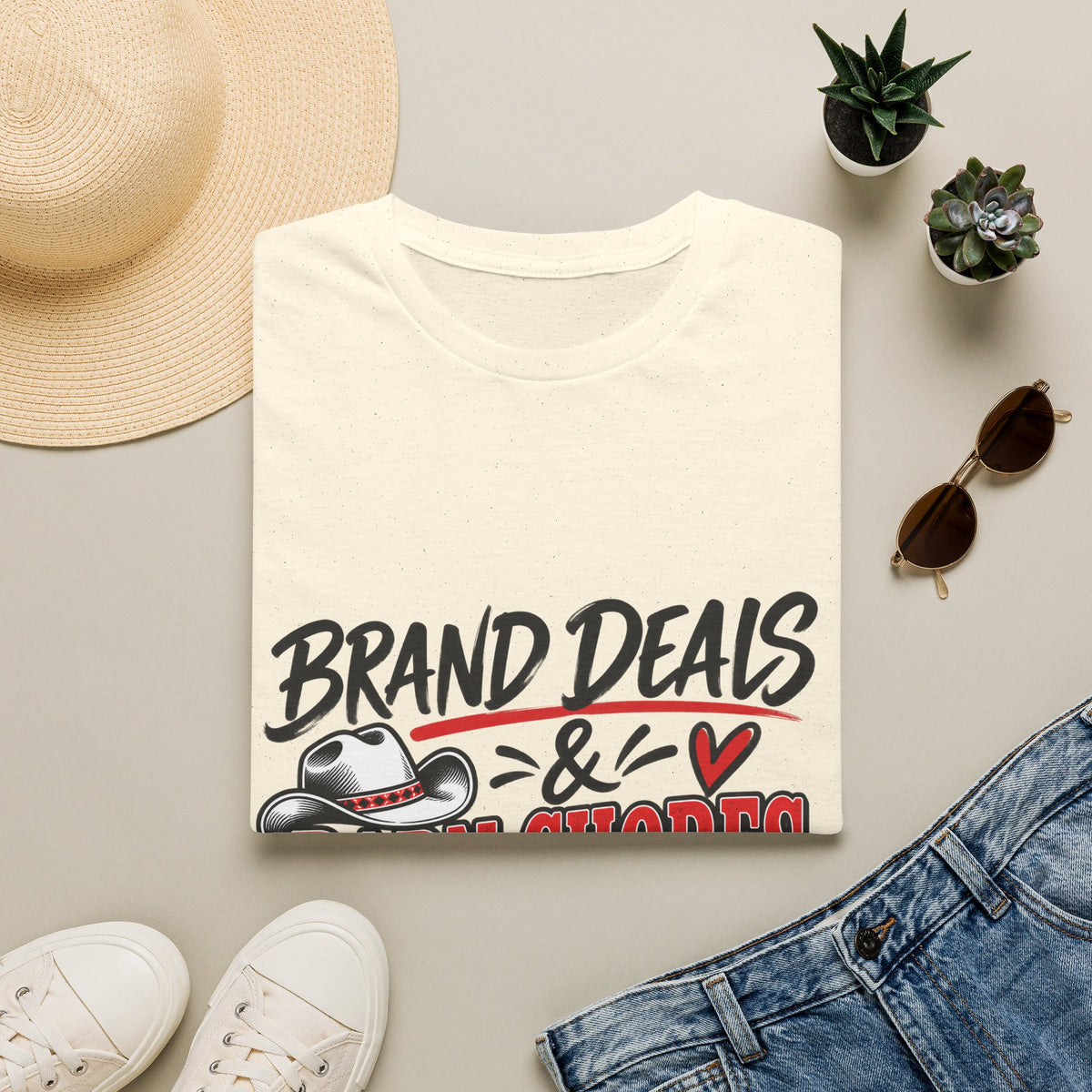 T-Shirt — "Brand Deals & Barn Chores" Western Graphic Tee