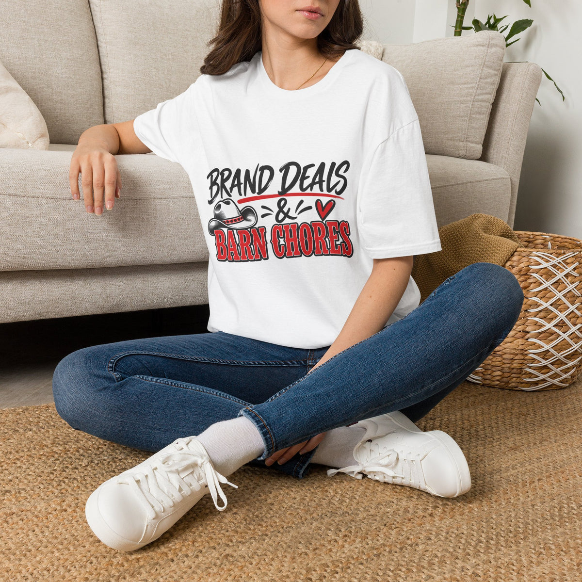 T-Shirt — "Brand Deals & Barn Chores" Western Graphic Tee