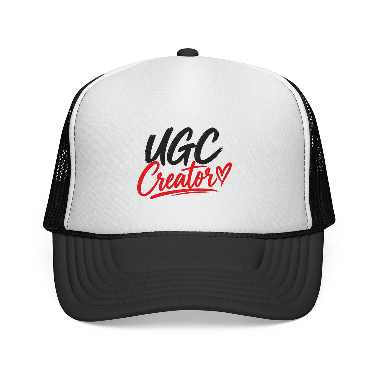 UGC Creator Trucker Cap — Bold Script Mesh Hat for Content Creators