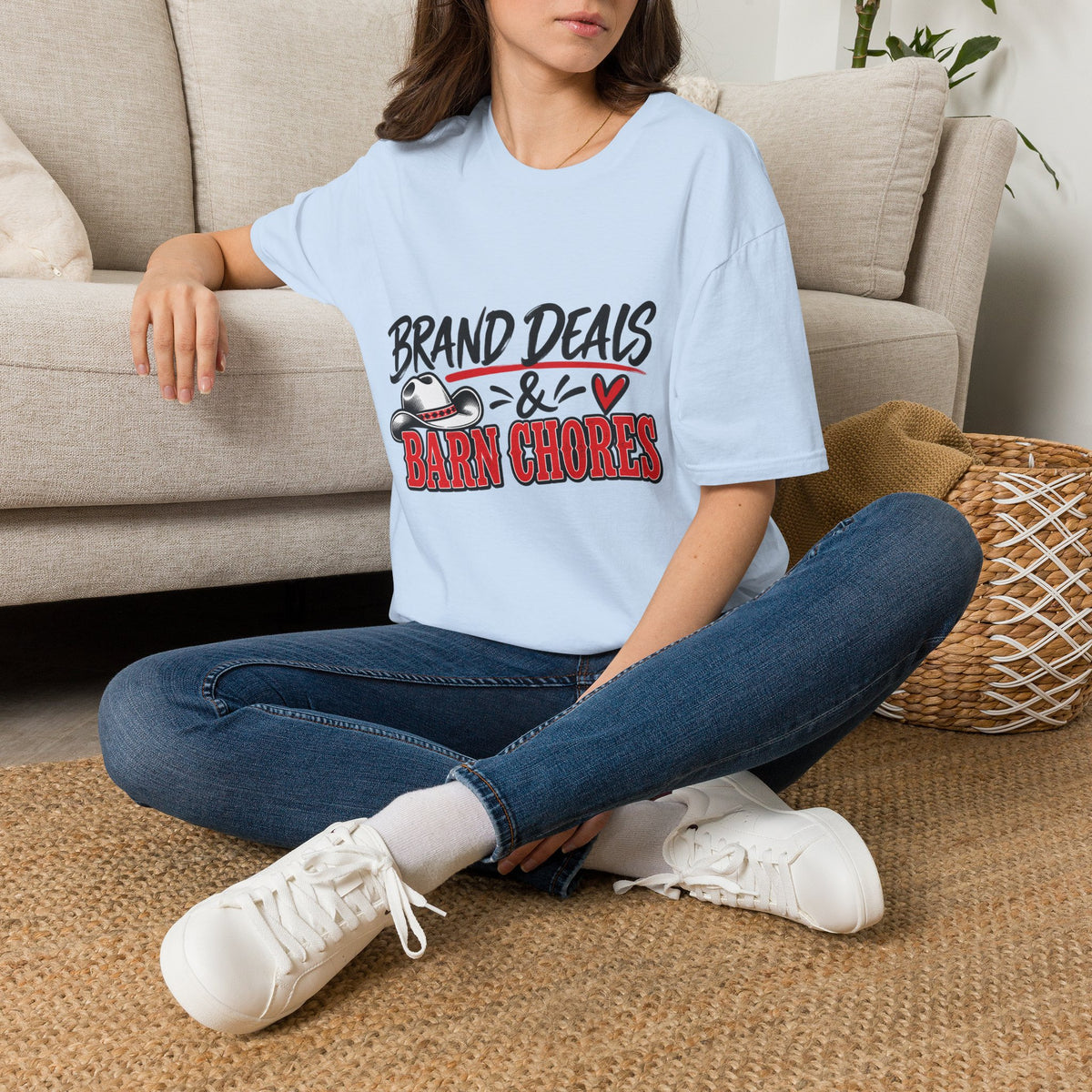 T-Shirt — "Brand Deals & Barn Chores" Western Graphic Tee