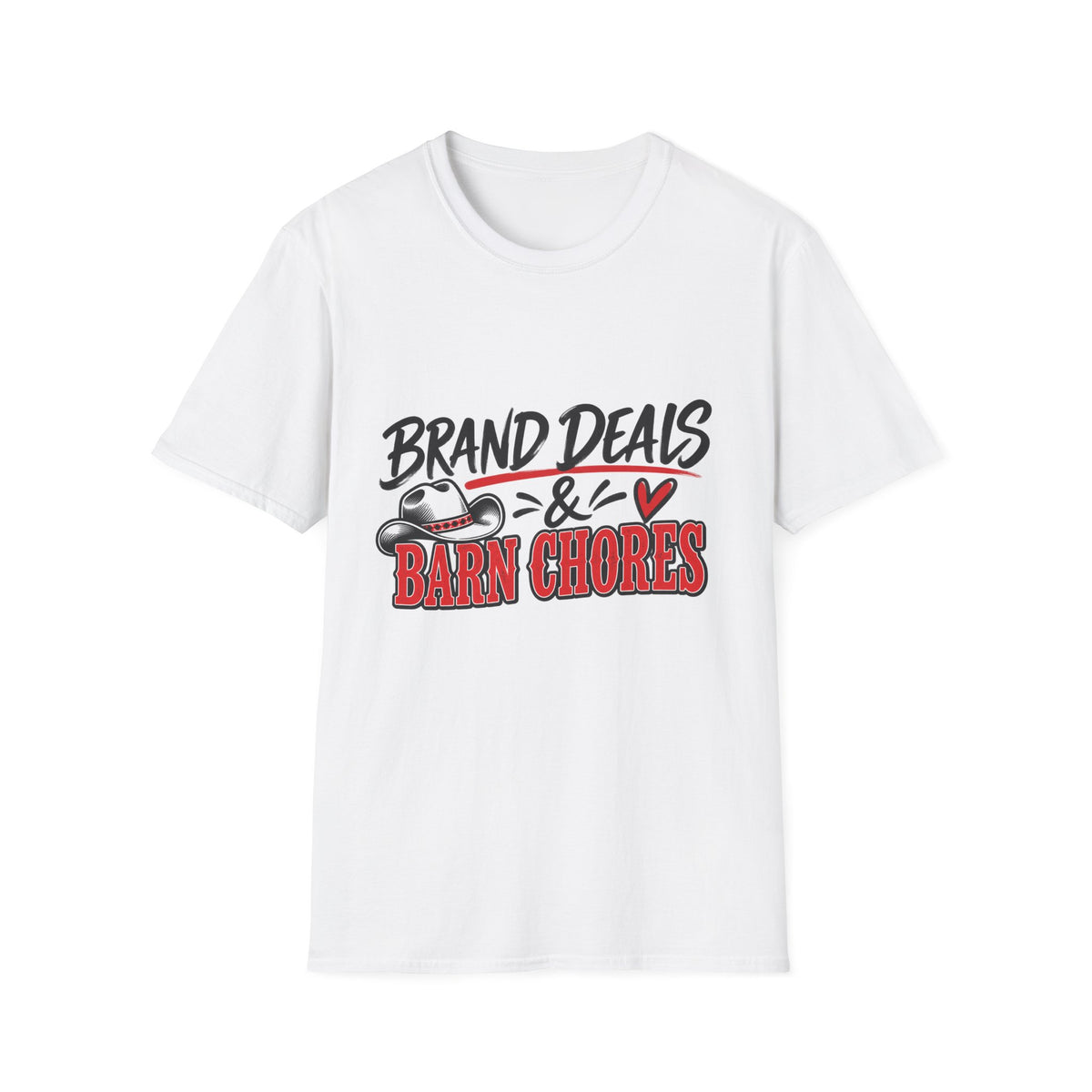 T-Shirt — "Brand Deals & Barn Chores" Western Graphic Tee
