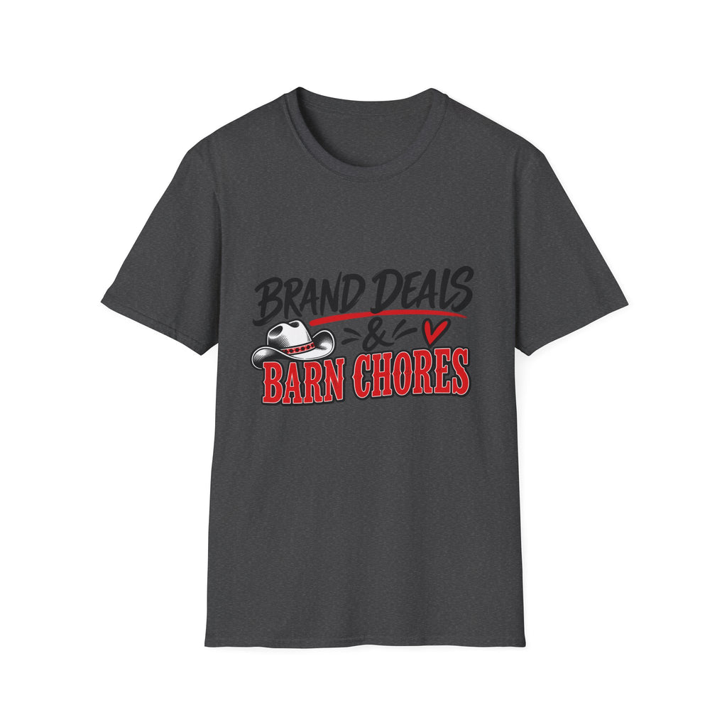 T-Shirt — "Brand Deals & Barn Chores" Western Graphic Tee