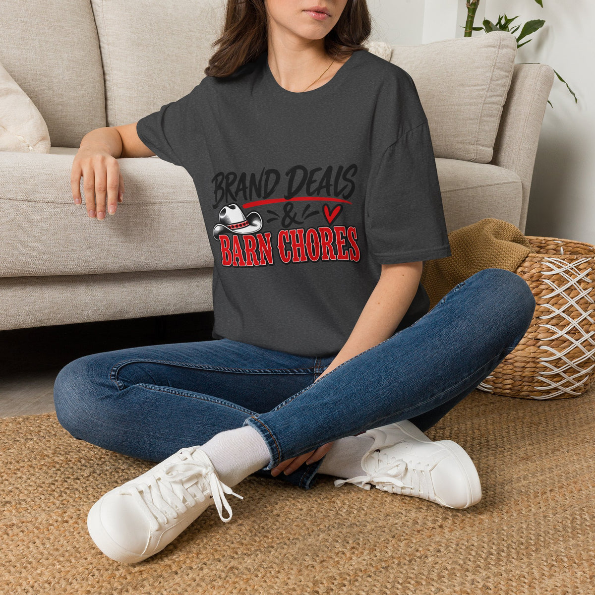 T-Shirt — "Brand Deals & Barn Chores" Western Graphic Tee
