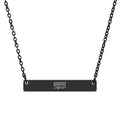 Engraved Horizontal Bar Necklace — Personalized Name & Message Pendant