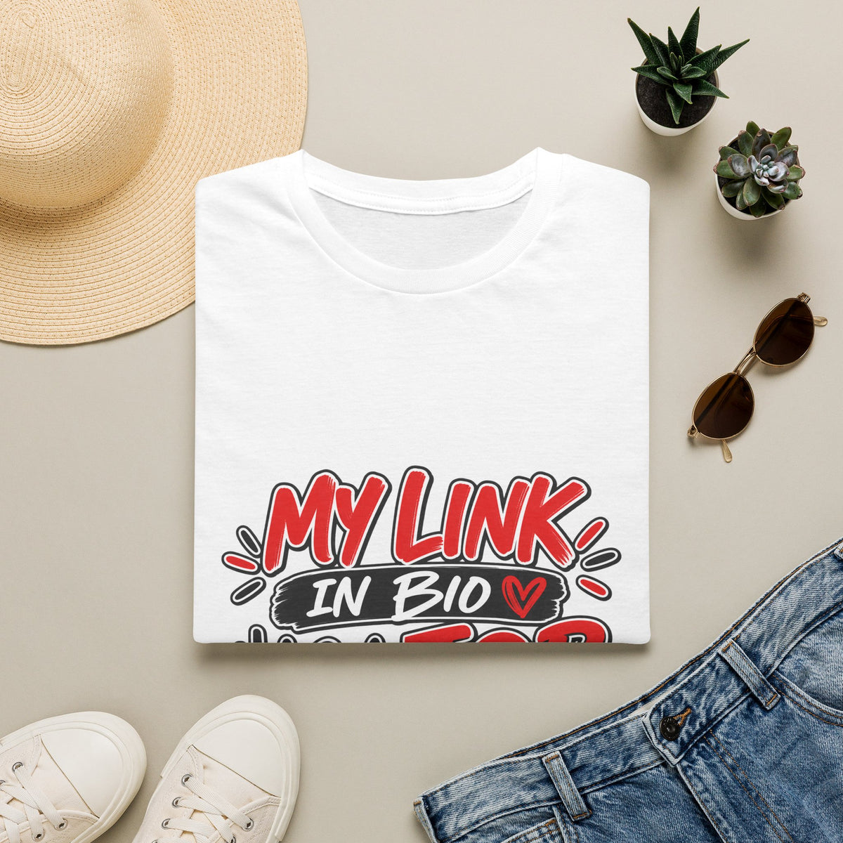 T-Shirt — "My Link in Bio Has a Job" Graphic Tee